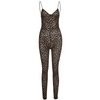 Women Leopard Fashion Slim Waist Jumpsuit