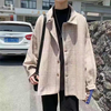 Men Fashion Plaid Printing Single-Breasted Coat