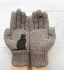 (Buy 1 Get 1) Autumn Winter Women Fashion Casual Cat Bird Printed Wool Knitted Warm Gloves