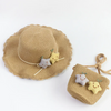 Kids Fashion Beach Straw Hat + Star Straw Crossbody Bag