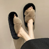 Autumn Winter Women Fashion Plus Size Cross Plush Warm Home Slippers