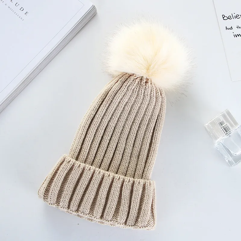 (Buy 1 Get 1 ) Autumn And Winter Women Fashion Solid Color Warm Wool Ball Curling Knitted Hat