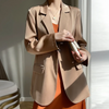 Women Fashion Casual Long Sleeve Solid Color Blazer Coat