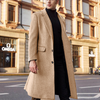 Men Fashion Solid Color Button Design Coat