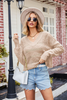 Women Fashion Sexy V-Neck Hollow-Out Diamond Knitted Sweater