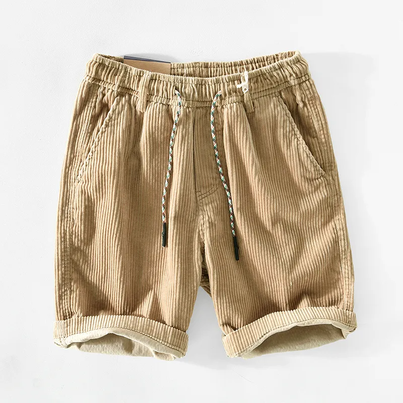 Men Fashion Loose Casual Corduroy Cargo Shorts Pants