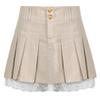 Women'S Fashion Sweet Lace Stitching Pleated Skirt