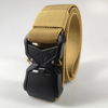 Men Fashion Casual Outdoor Solid Color Metal Buckle Tactical Woven Nylon Belt