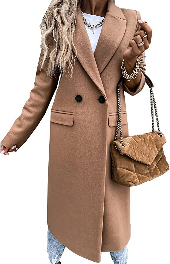 Fashion Winter Thickened Single-Breasted Solid Color Women Slim-Fit Woolen Trench Coat