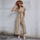 Women Solid Color Sexy V-Neck Nine-Point Wide-Leg Jumpsuit