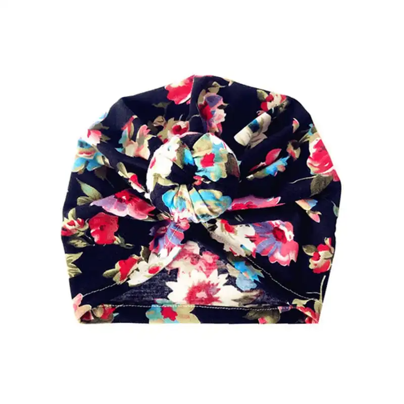 Fashion Leopard Bow Doughnuts Flower Shaped Cotton Hat