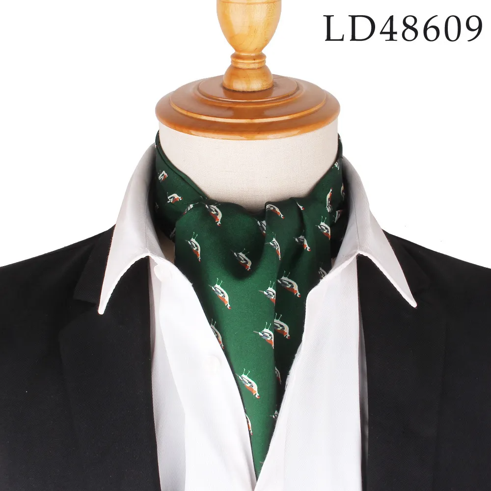 (Buy 1 Get 1) Men Fashion British Polyester Tiny Flower Printed Suit Shirt Tie Scarf