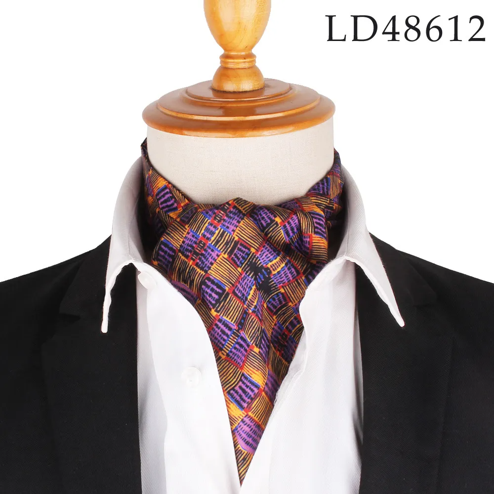 (Buy 1 Get 1) Men Fashion British Polyester Tiny Flower Printed Suit Shirt Tie Scarf