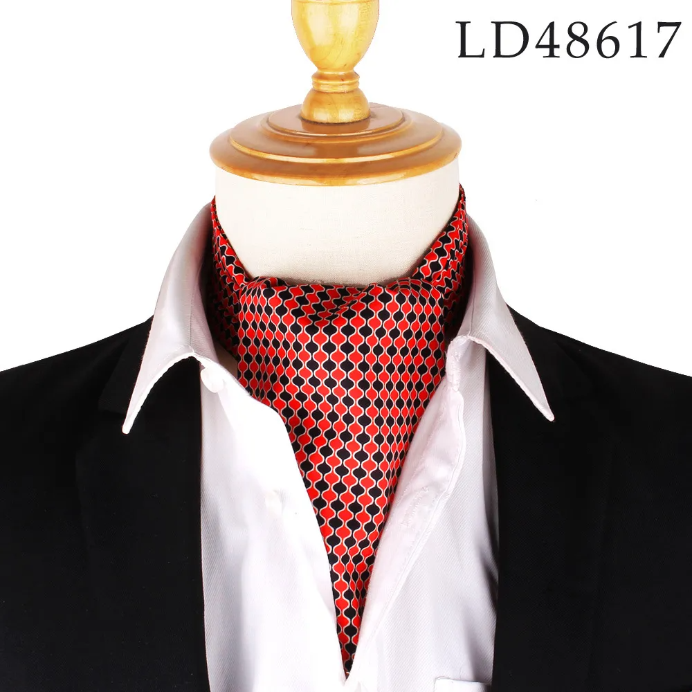 (Buy 1 Get 1) Men Fashion British Polyester Tiny Flower Printed Suit Shirt Tie Scarf