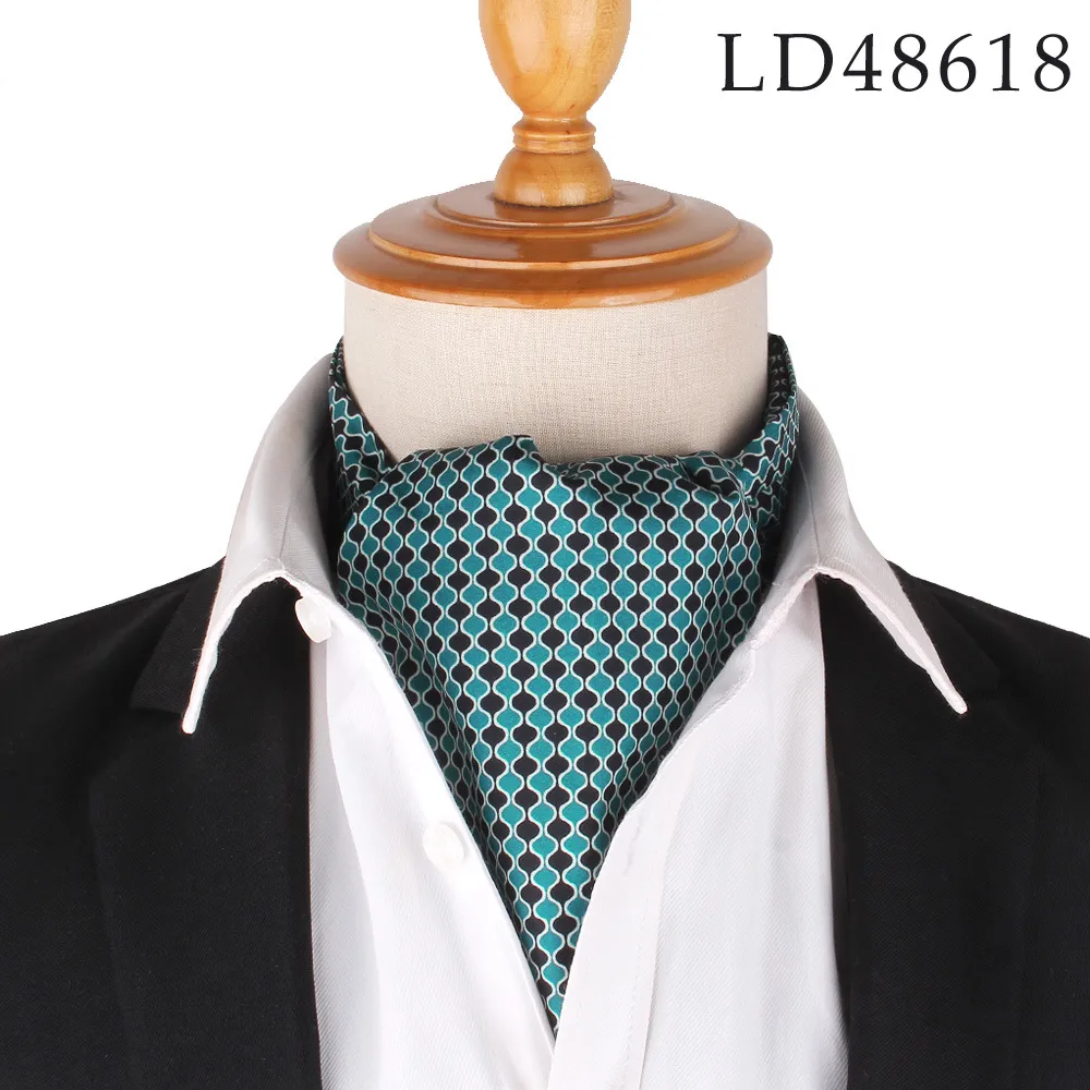 (Buy 1 Get 1) Men Fashion British Polyester Tiny Flower Printed Suit Shirt Tie Scarf