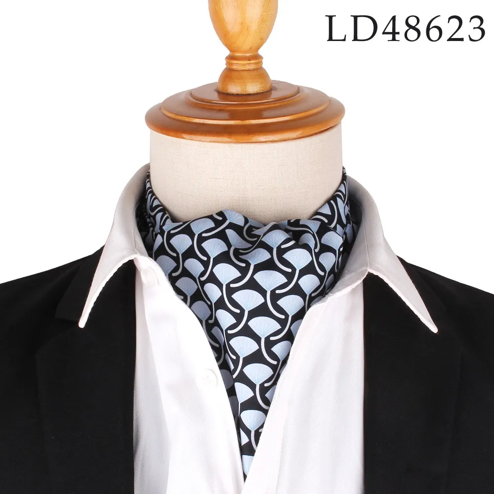 (Buy 1 Get 1) Men Fashion British Polyester Tiny Flower Printed Suit Shirt Tie Scarf