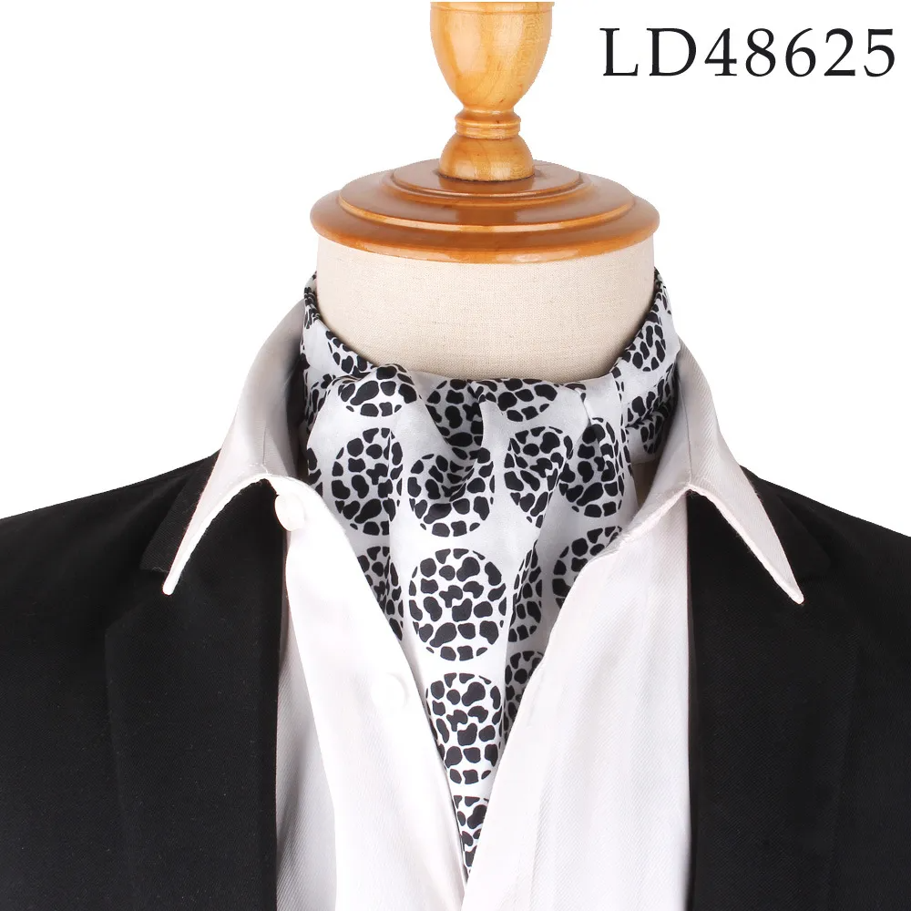 (Buy 1 Get 1) Men Fashion British Polyester Tiny Flower Printed Suit Shirt Tie Scarf