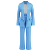 Women Fashion Casual Stripe Suit Jacket Straight Wide Pants Two-Piece Set