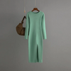 (Buy 1 Get 1) Women Basic Autumn And Winter Casual Solid Color Long Sleeve Knitted Dress