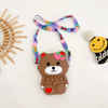 Kids Girls Fashion Sweet Candy Cute Cartoon Bear Silicone Mini Crossbody Bag