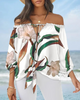 Women Elegant Bohemian Sexy Fashion Floral Print Off-The-Shoulder Top