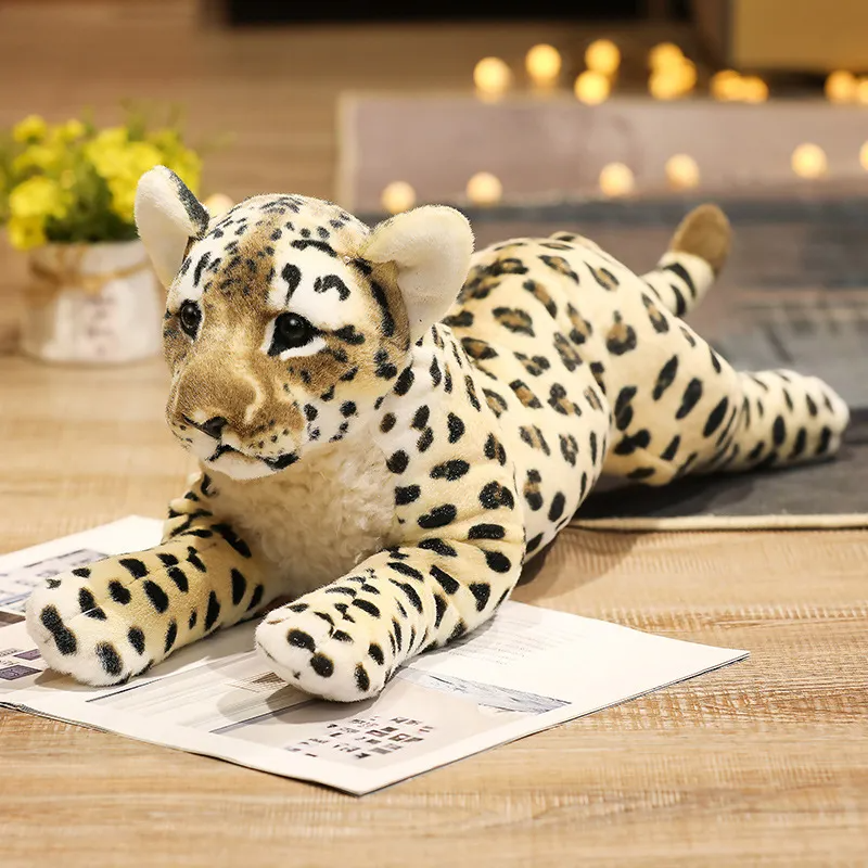 Kids Cute Creative Cartoon Realistic Simulation Animal Tiger Lion Leopard Plush Toy Doll