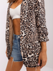 Women Fashion Casual British Style Leopard Snake Print Long Sleeve Suit Jacket Blazers