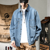 Spring Autumn Men Fashion Casual Long Sleeve Denim Cargo Shirt Jacket