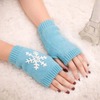 (Buy 1 Get 2) Christmas Autumn Winter Women Fashion Snowflake Embroidered Warm Knitted Gloves