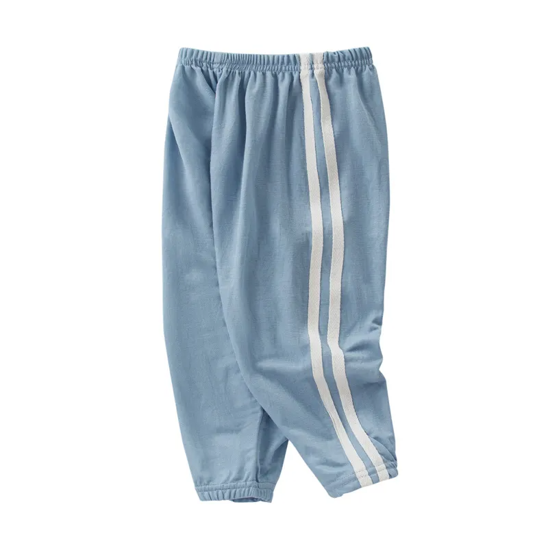 Kids Basic Striped Elastic Loose Casual Pants