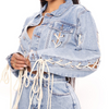 Women'S Fashion Strapping Denim Jacket