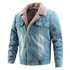 Men Autumn Winter Fashion Casual Simple Single-Breasted Lapel Button Denim Coat