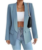 (Buy 1 Get 1) Women Solid Color Casual Lapel Long Sleeve Blazer Coat