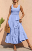 Women'S Fashion Casual Summer Vacation Basic Solid A-Line Swing Dress