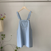 Women Ivy Preppy Style Summer Loose Casual Denim Suspender Dress