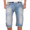 Men Casual Summer Straight Denim Shorts Streetwear Knee Length Loose Denim Pants