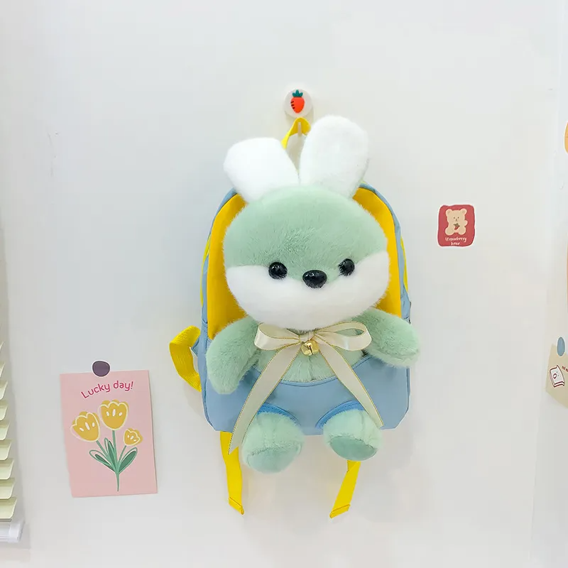 Children Kids Baby Fashion Boys Girls Cartoon Rabbit Doll Plushtoy Backpack School Bag