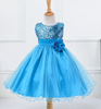 Kids Toddler Big Girls Summer Fashion Party Cute Sweet Solid Color Sequins Floral Pleated Sleeveless Mesh Party Tutu Dress