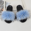 ( 2 pair ) Wholesale Women Winter Fashion Plus Size Faux Fox Fur Plush Flat Slippers