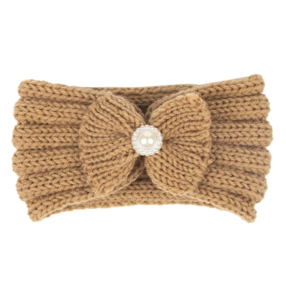 Kids Cute Bowknot Bunny Ears Wool Warm Headband