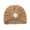 Kids Simple Solid Color Big Flower Warm Woolen Knitted Pullover Hat