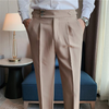 Men Fashion Casual Slim Fit Solid Color Business Suit Dress Pants