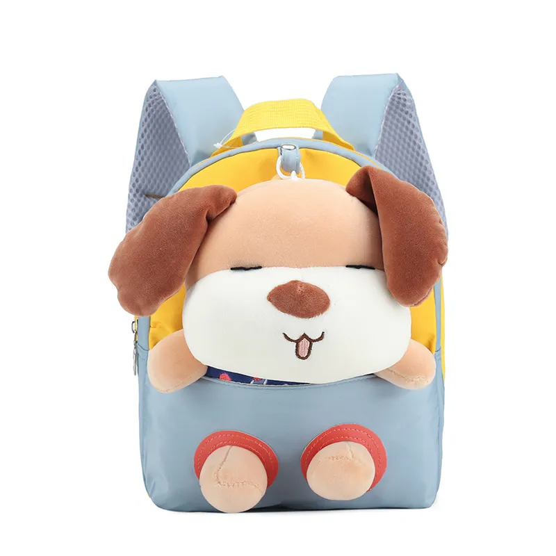 Children Kids Baby Fashion Boys Girls Cartoon Dog Doll Plushtoy Backpack School Bag