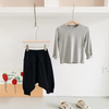 Kids Simple Solid Color Round Neck Long-Sleeved High Elastic T-Shirt