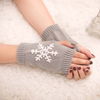 (Buy 1 Get 2) Christmas Autumn Winter Women Fashion Snowflake Embroidered Warm Knitted Gloves