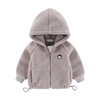 Kids Toddler Girls Boy Fashion Fall/Winter Thick Sherpa Grain Fleece Embroidered Hooded Jacket