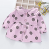 Children Kids Baby Fashion Girls Long Sleeve Dot Print Casual Lapel Top