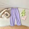 Kids Simple Solid Color Elastic Casual Pants