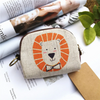 Kids Cartoon Printing Cotton And Linen Key Ring Coin Purse Coin Bag