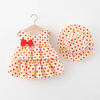 Toddlers Newborn Baby Fashion Girls Sleeveless Print Bowknot Cute Dress And Hat